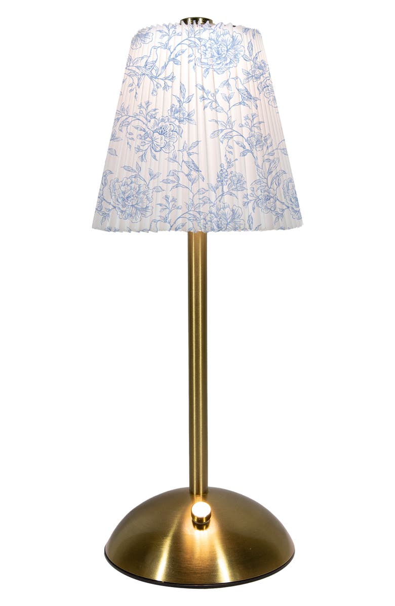 Luze Floral Shade Metal Desk Lamp, Main, color, Blue