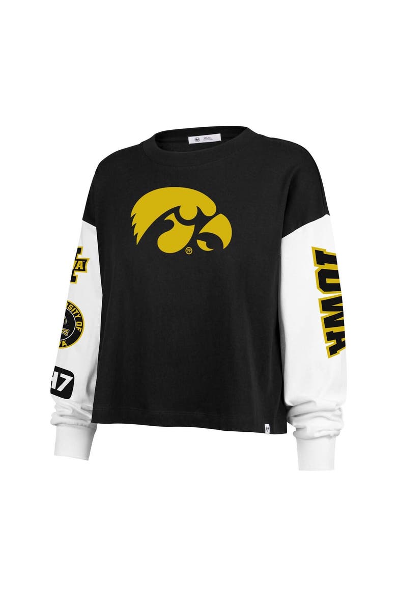 '47 Women's '47 Black Iowa Hawkeyes Sydney Long Sleeve T-Shirt, Alternate, color, Black