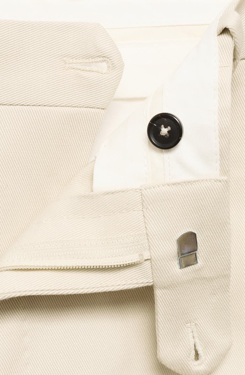 MANGO Pleated Stretch Cotton Twill Pants, Alternate, color, 