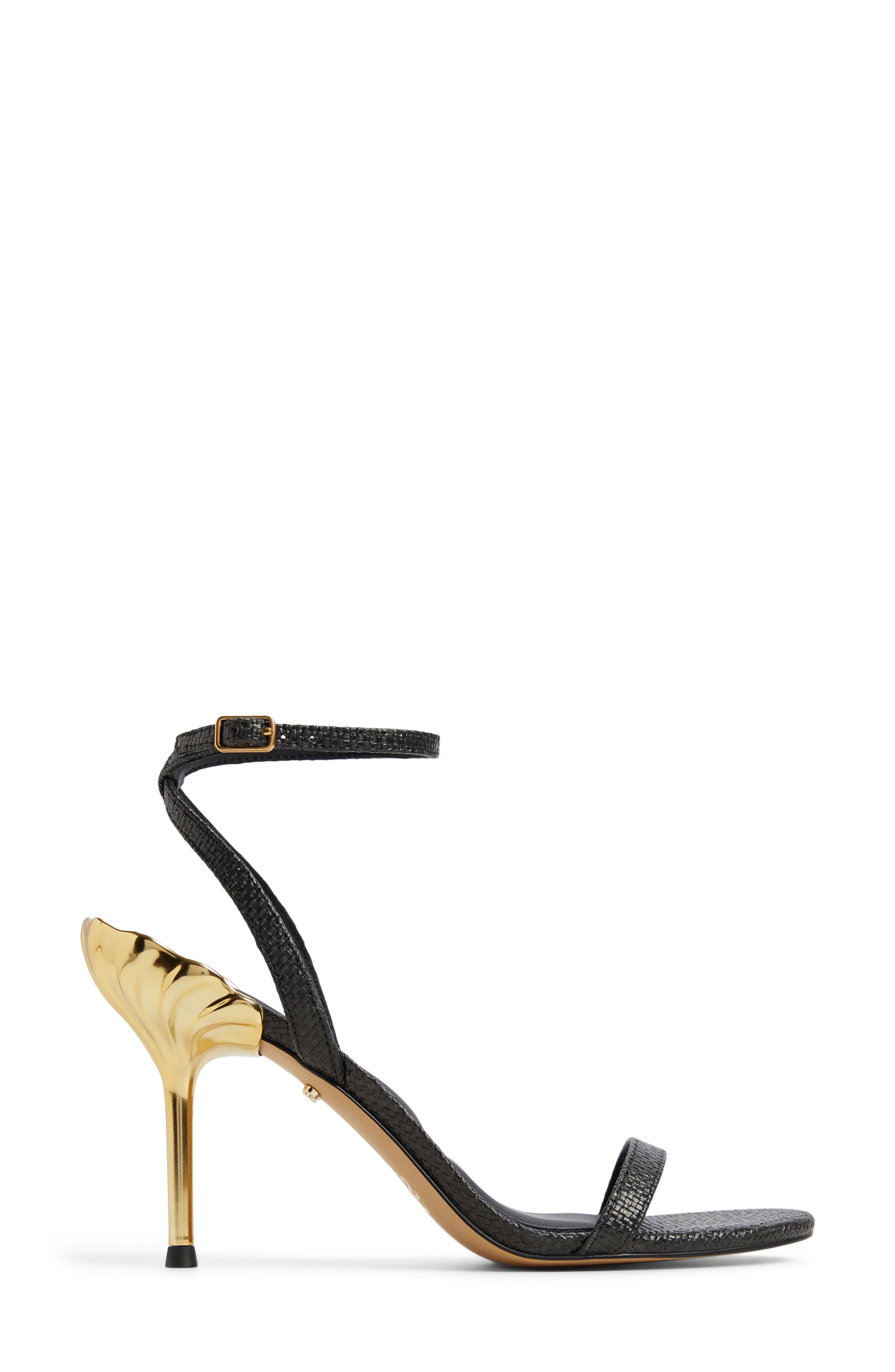ALDO x Disney Ursula Ankle Strap Sandal, Alternate, color, Black