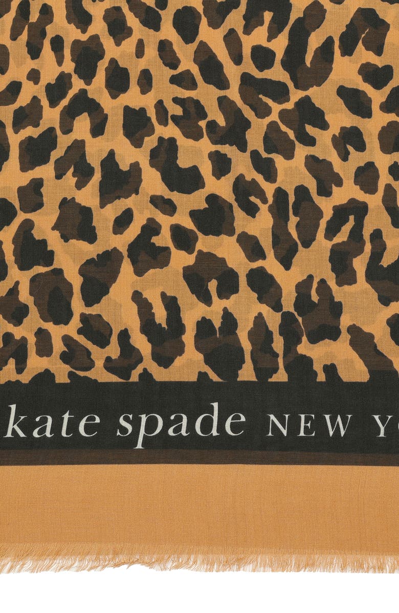 Kate Spade New York regal leopard modal oblong scarf, Alternate, color, 