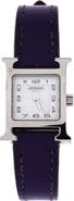 Pre-Owned Hermes Heure H Quartz Watch Stainless Steel and Leather 17
