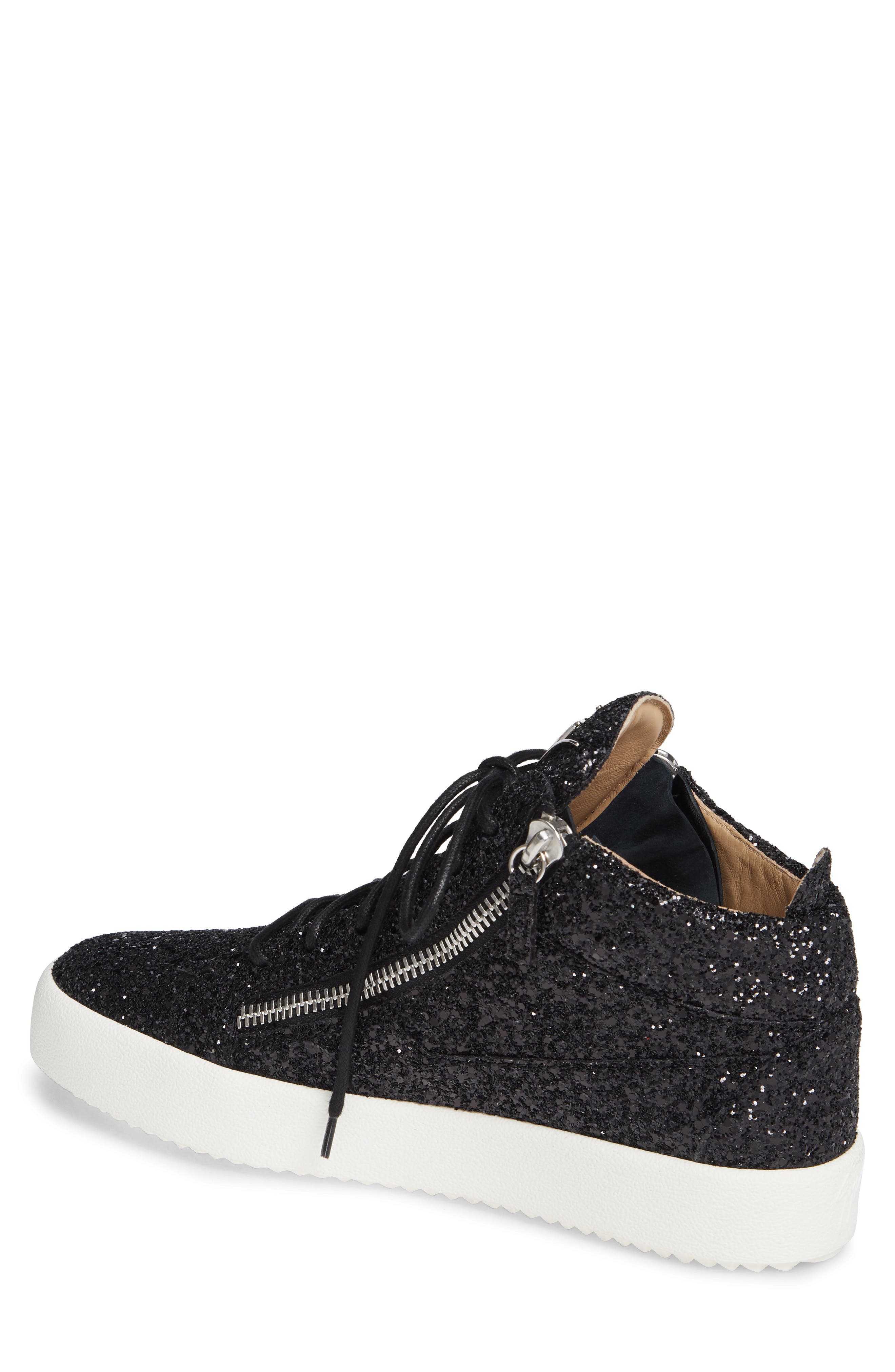 Giuseppe Zanotti Glitter Mid Top Sneaker, Alternate, color, 