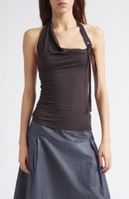 Paloma Wool Simulet Side Tie Jersey Halter Top