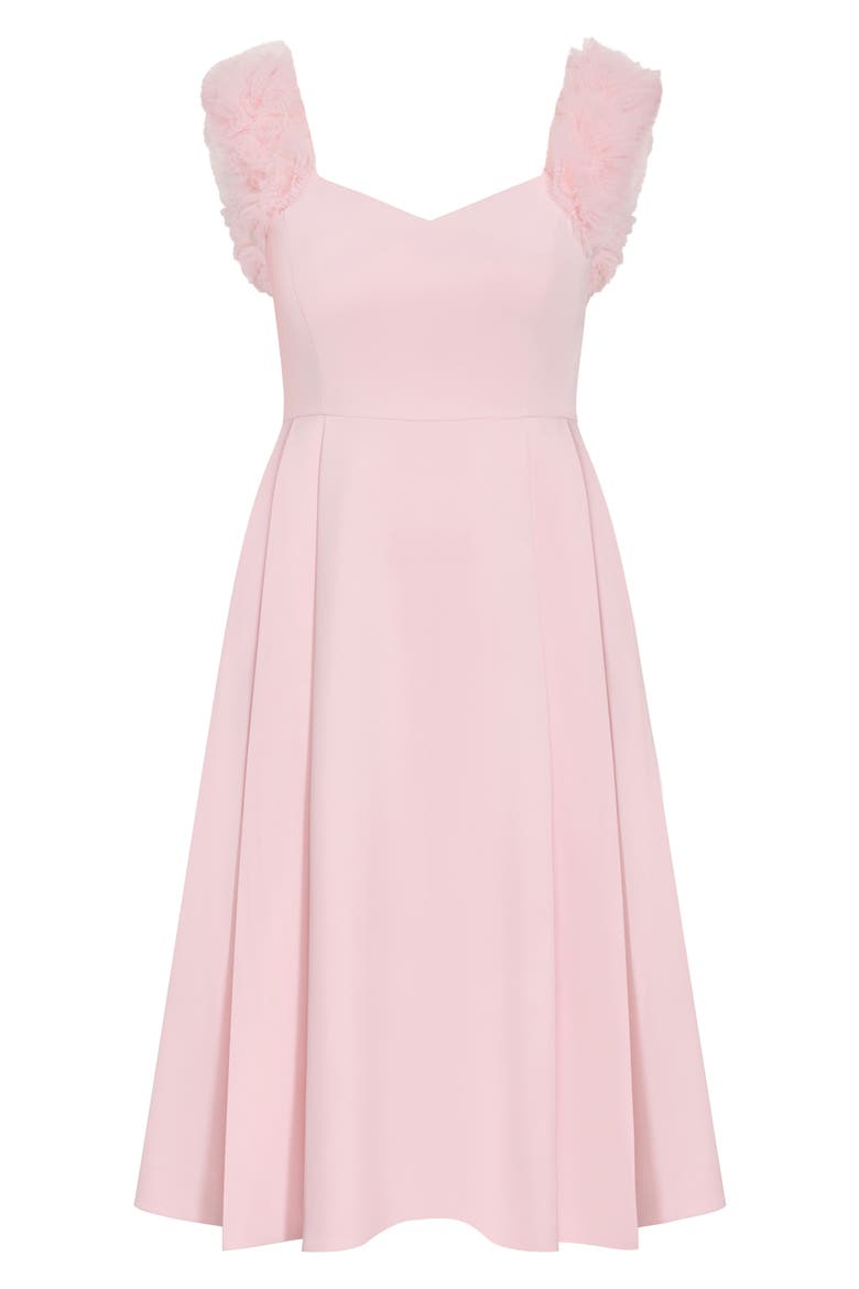 Roselyn Fit & Flare Stretch Crepe Cocktail Dress, Alternate, color, HEAVENLY PINK