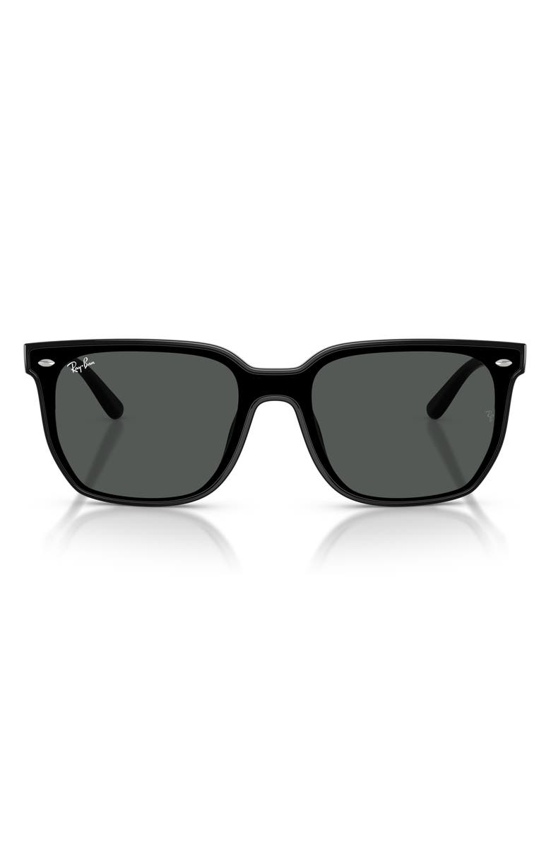 Ray-Ban Square Sunglasses, Main, color, Black