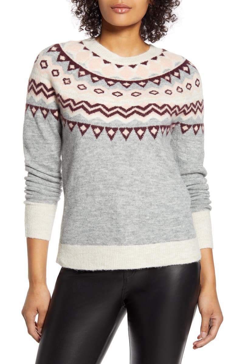 Halogen<sup>®</sup> x Atlantic-Pacific Fair Isle Sweater, Main, color,