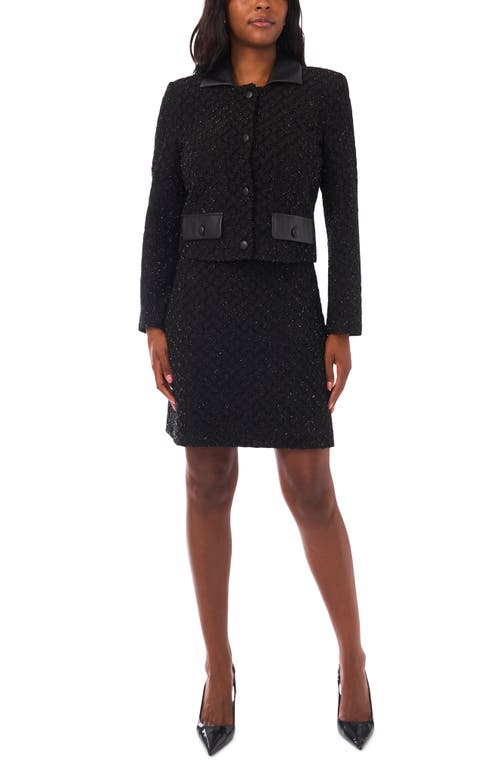 Vince Camuto Metallic Crop Jacket In Black