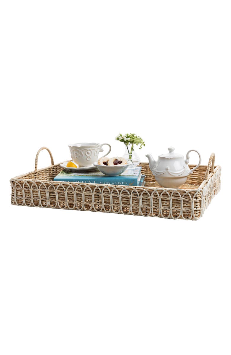 Juliska Provence Rattan Tray, Alternate, color, Whitewash