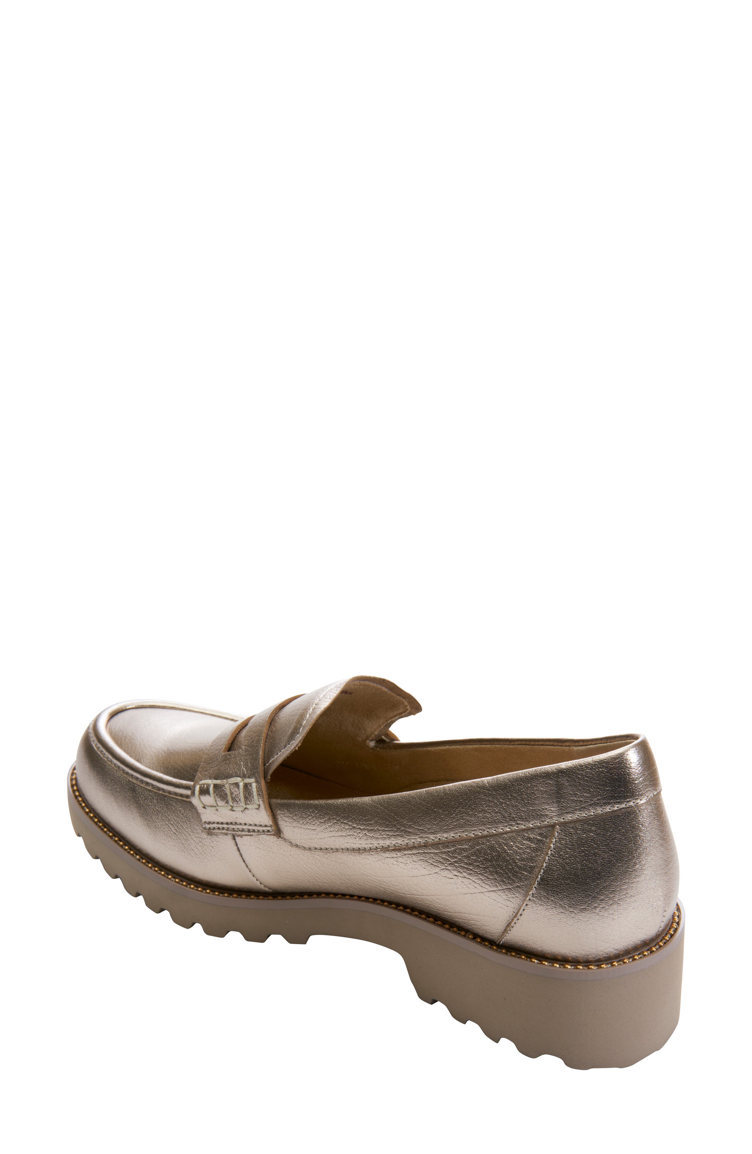 Zayna Water Resistant Penny Loafer, Alternate, color, SHELL
