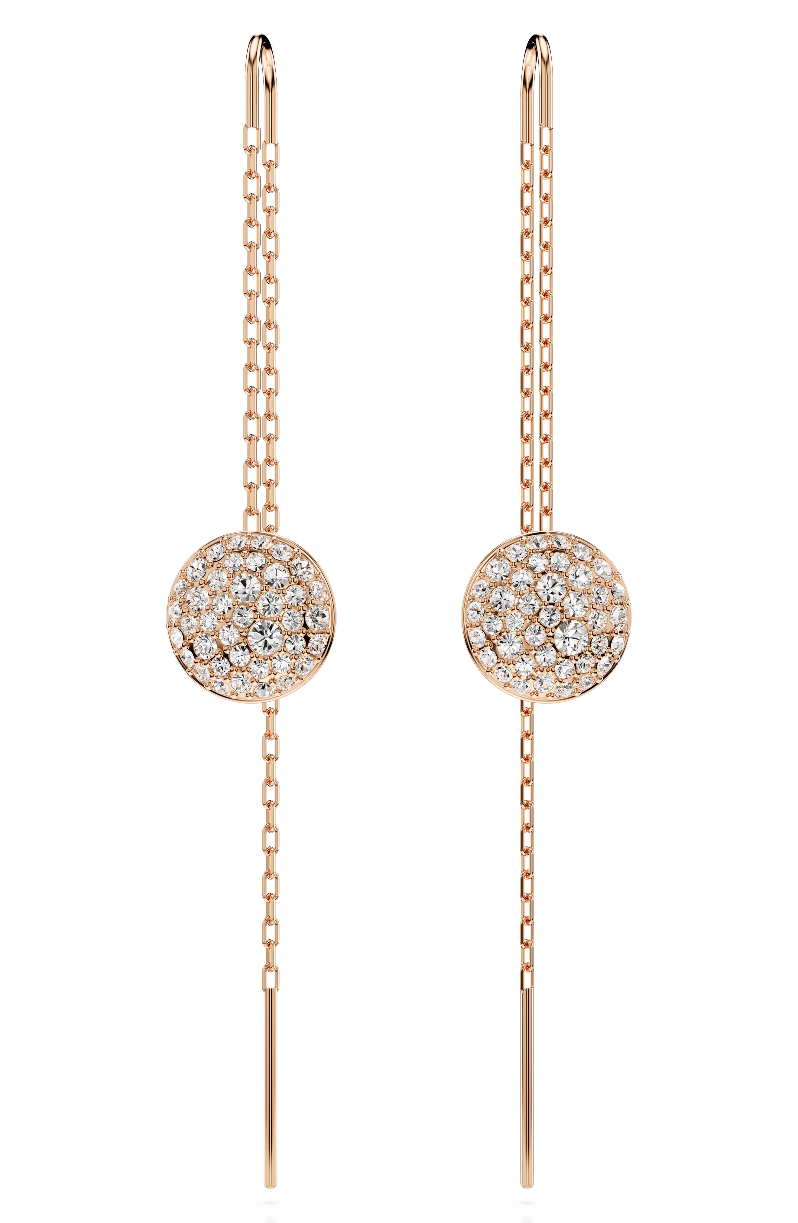 Swarovski Sublima Threader Earrings in Rose Gold 