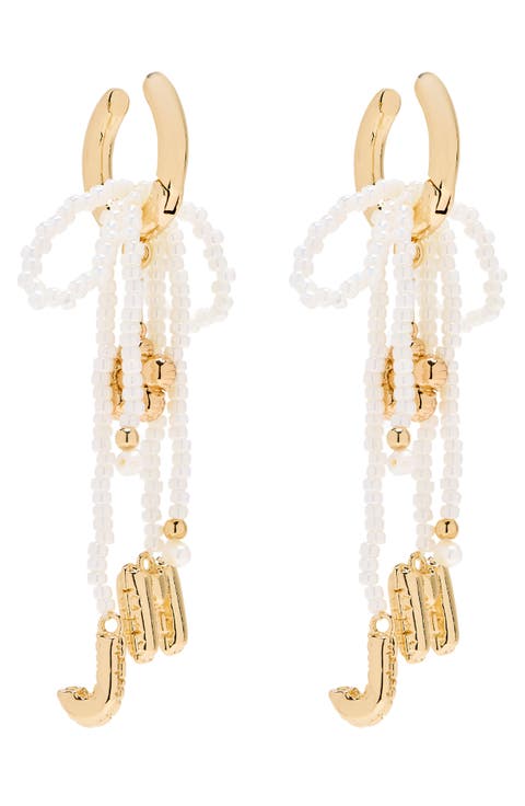 MJ Balloon Bead & Freshwater Pearl Drop Earrings