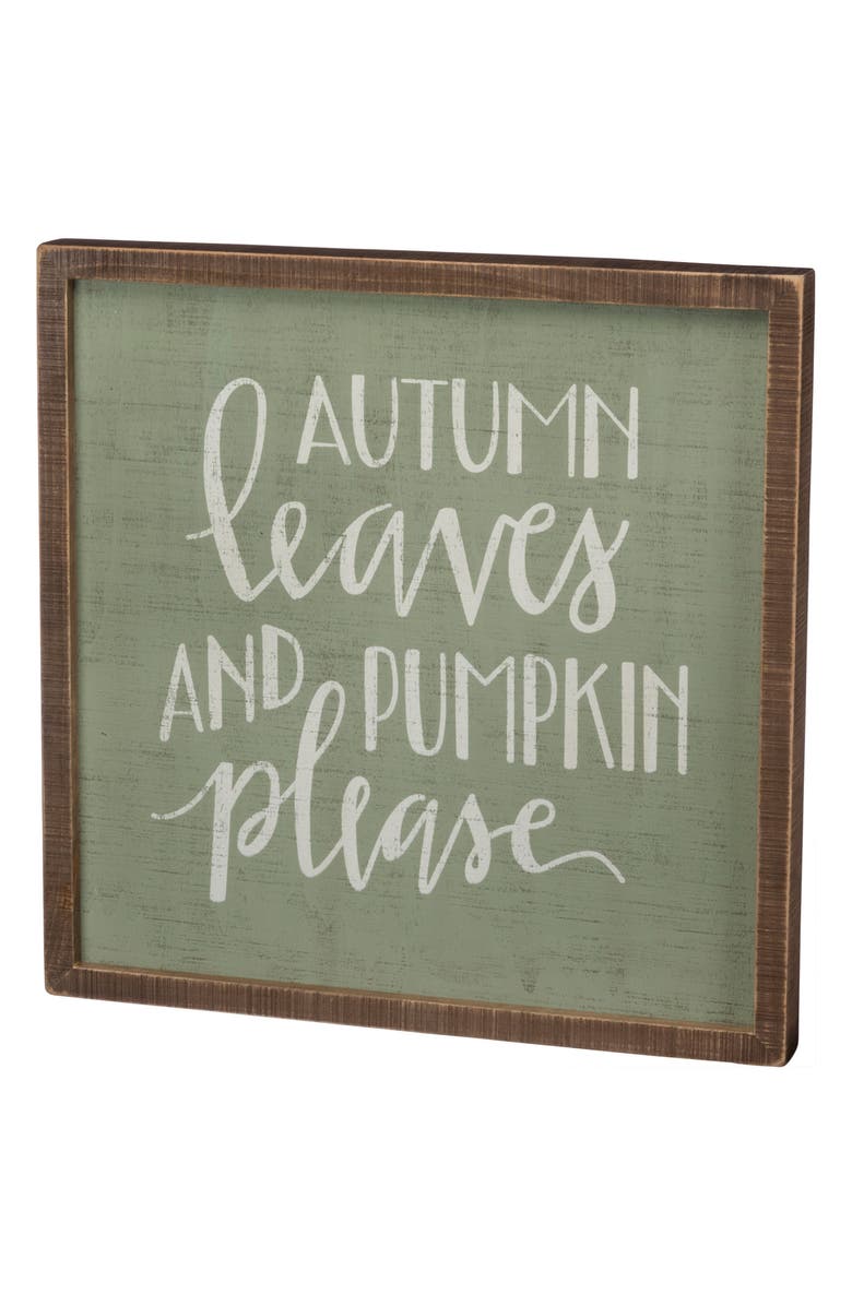Primitives by Kathy Autumn Leaves Inset Box Sign, Main, color,