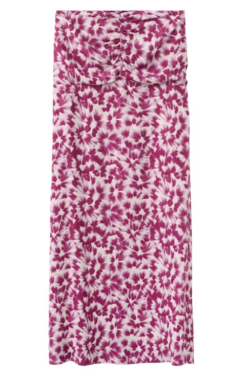 <p>Kids' Gathered Waist Print Maxi Skirt</p>