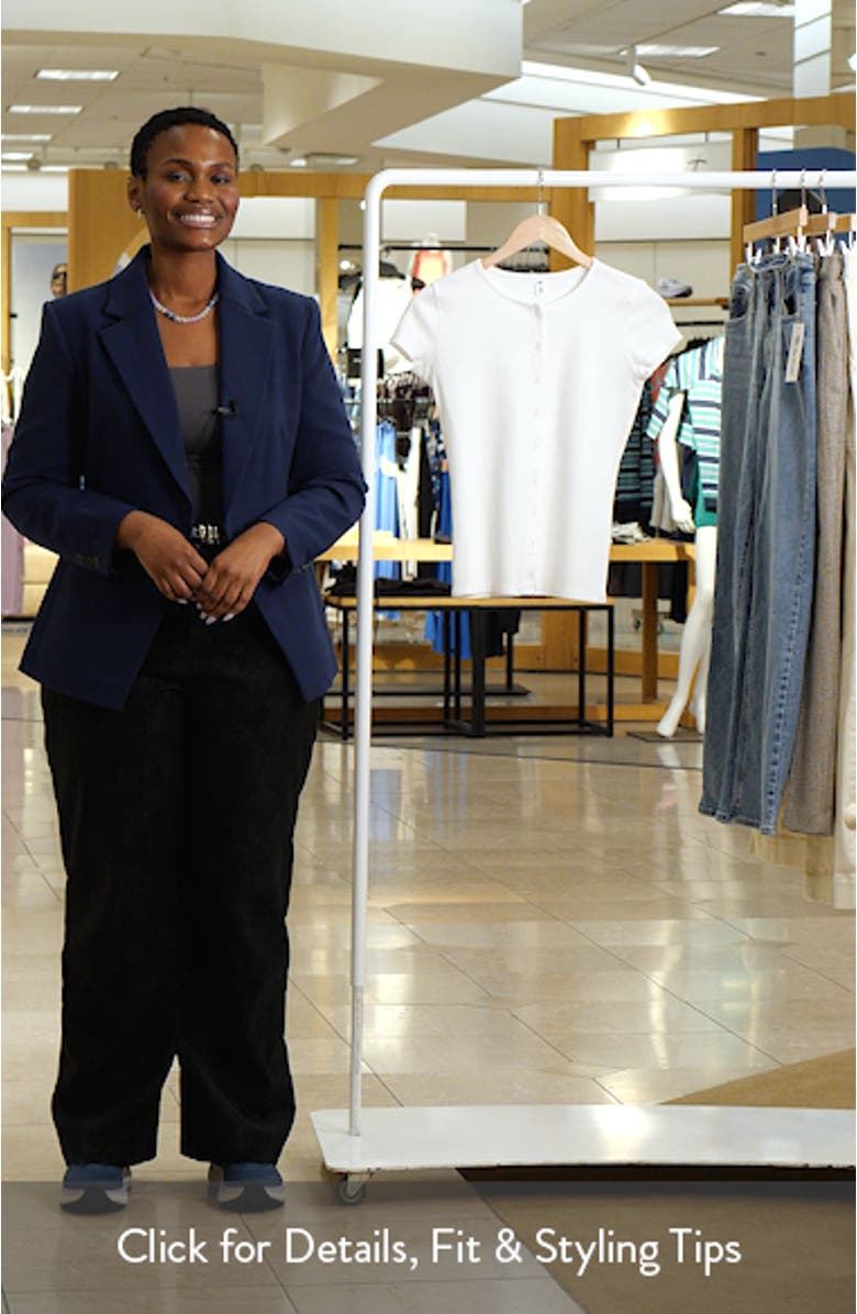 Short Sleeve Rib Knit Cardigan, sales video thumbnail