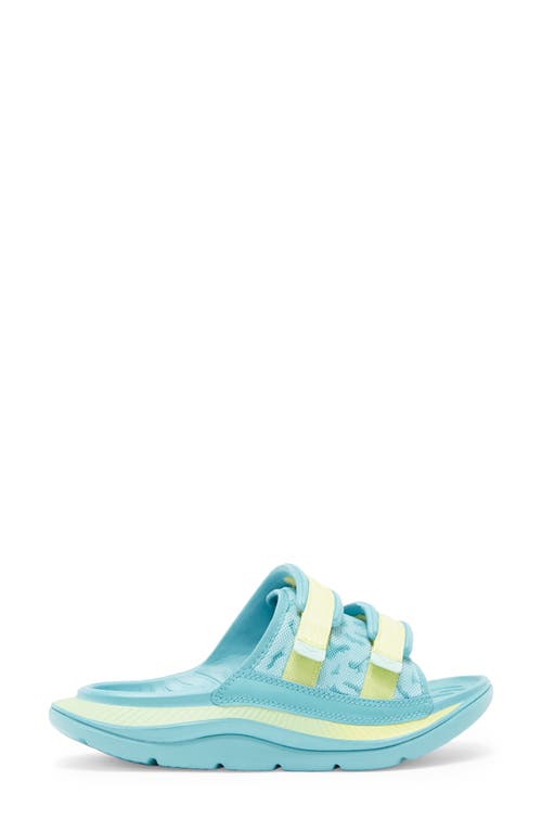 Hoka Gender Inclusive Ora Luxe Slide Sandal In Ocean Mist/citrus Glow