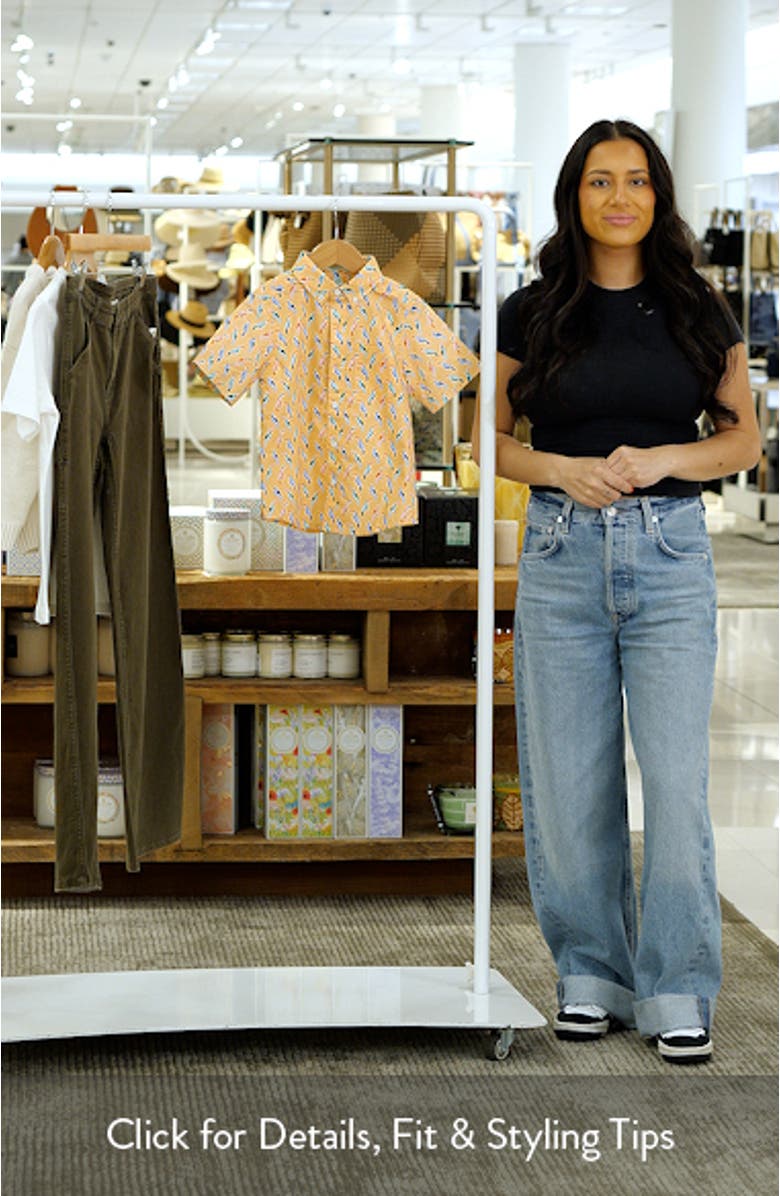 Kids' Toucan Print Short Sleeve Cotton Button-Down Shirt, sales video thumbnail