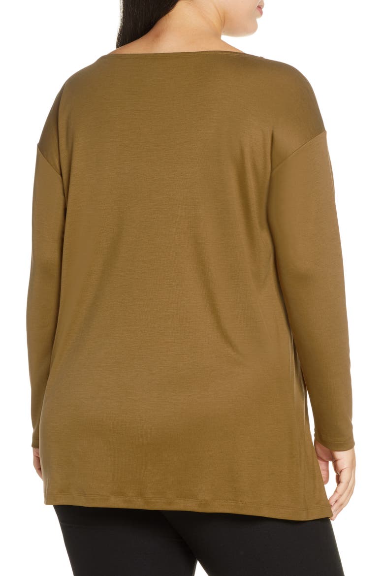 Ballet Neck Tencel® Lyocell Top, Alternate, color, GOLD LEAF