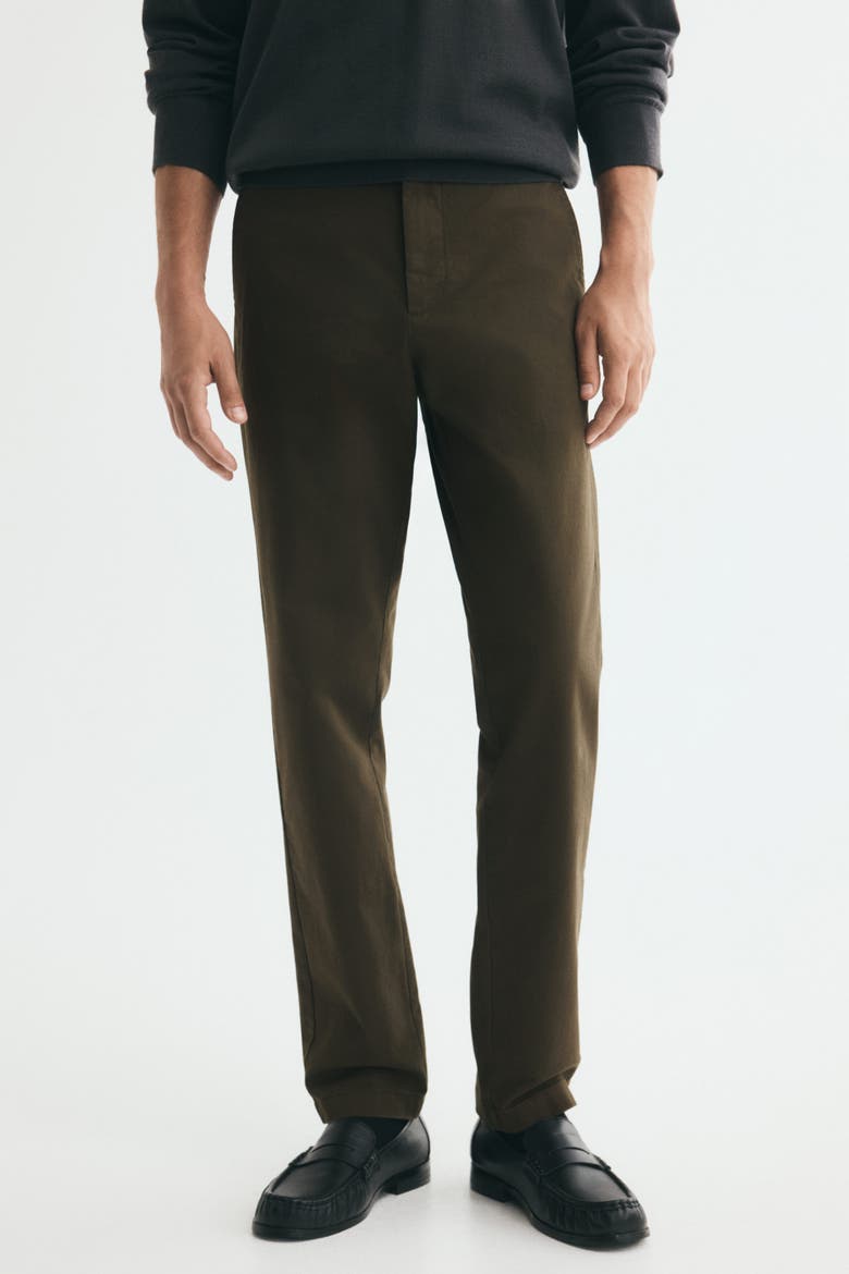 Slim Fit Cotton Chinos, Alternate, color, Dark khaki green