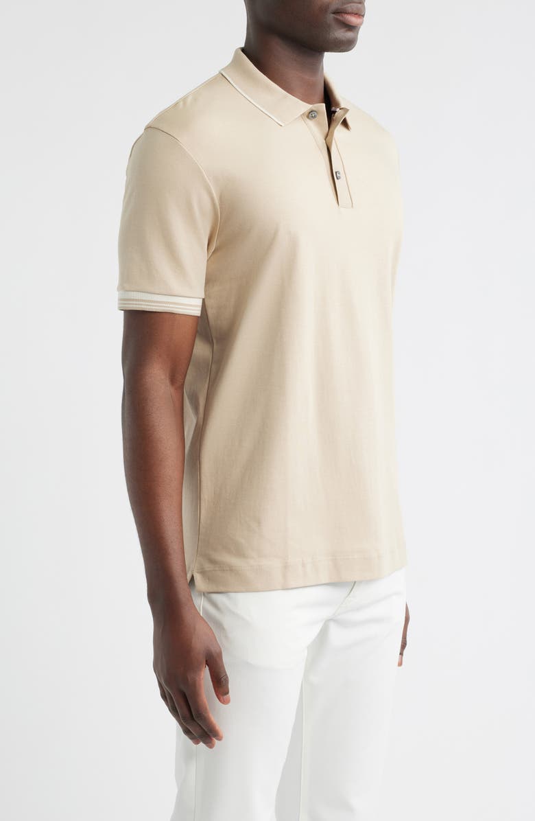 BOSS Parlay Tipped Cotton Polo, Alternate, color, Light Beige