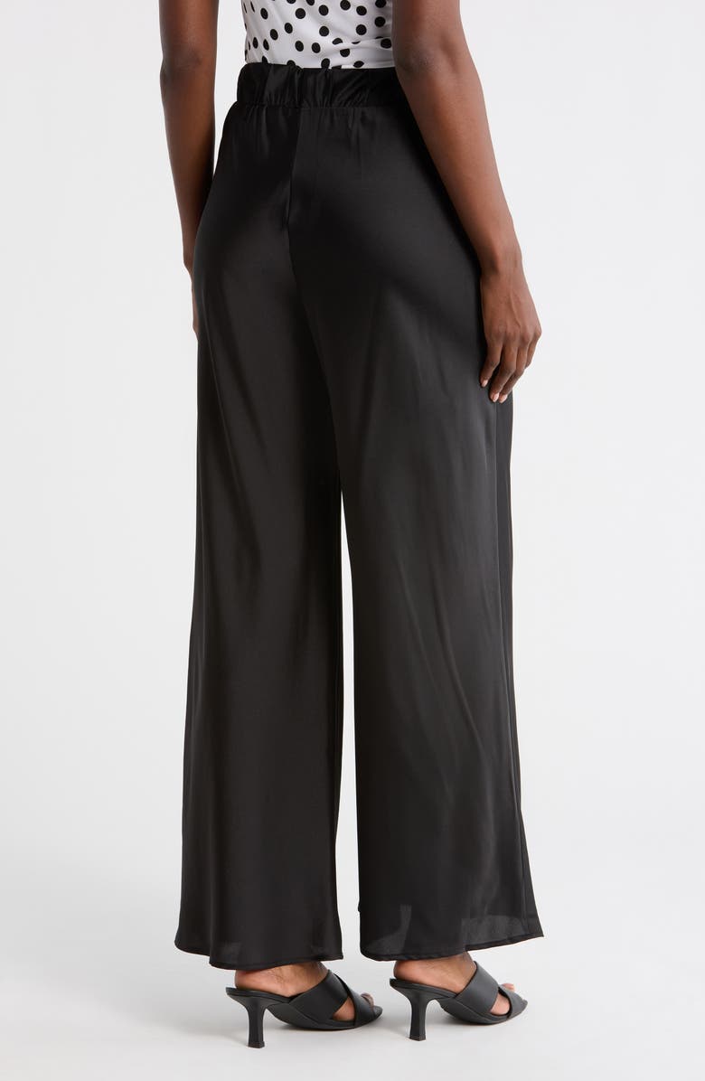 Renee C Satin Wide Leg Pants, Alternate, color, Black