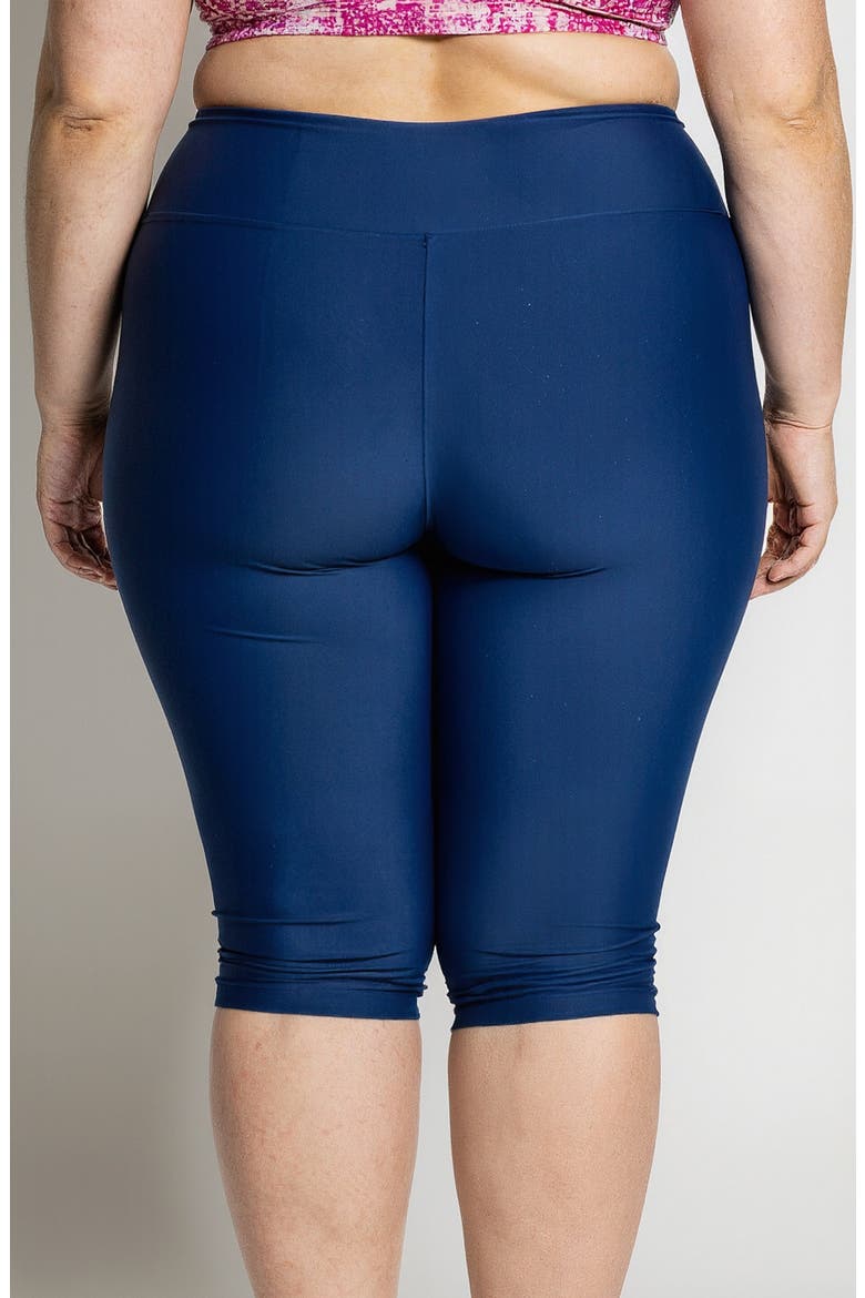 Plus Size Capri Swim Leggings, Alternate, color, Navy