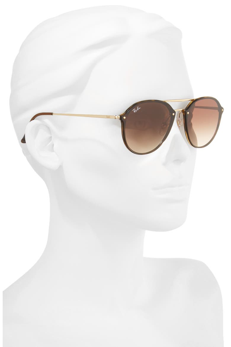 62mm Gradient Lens Aviator Sunglasses, Alternate, color, HAVANA