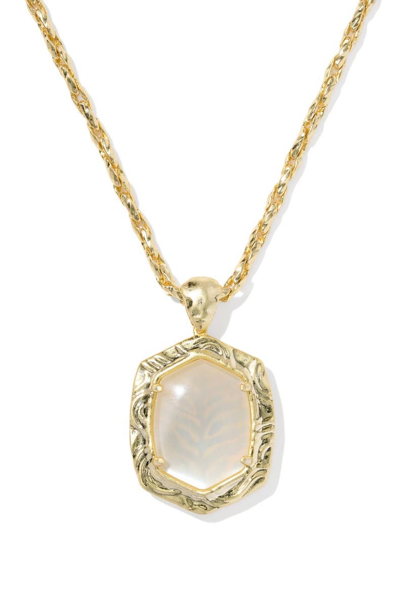 Daphne Frame Stone Pendant Necklace, Alternate, color, GOLD NATURAL MOTHER OF PEARL