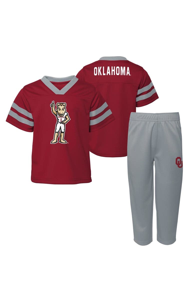 Outerstuff Preschool Crimson Oklahoma Sooners Two-Piece Red Zone Jersey & Pants Set, Main, color, Crimson