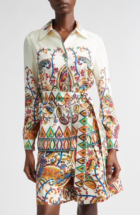 Paisley Border Belted Safari Jacket
