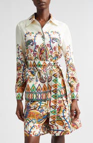 Etro Paisley Border Belted Safari Jacket