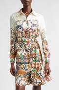 Etro Paisley Border Belted Safari Jacket