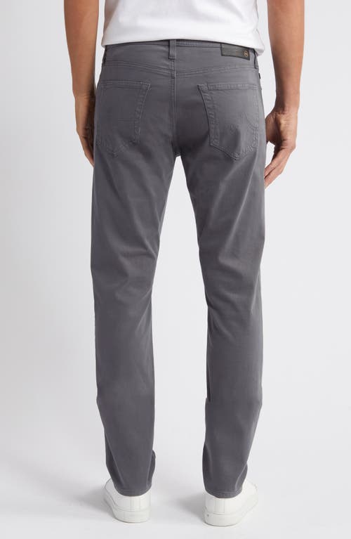 Ag Everett Sueded Stretch Sateen Slim Straight Leg Pants In Black