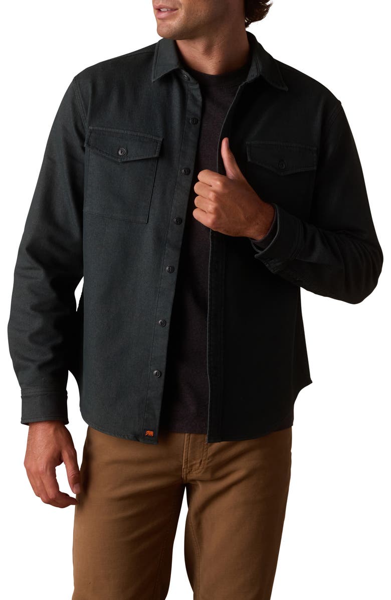 The Normal Brand Big Jake Cotton Blend Button-Up Shirt Jacket, Main, color, Green Gables