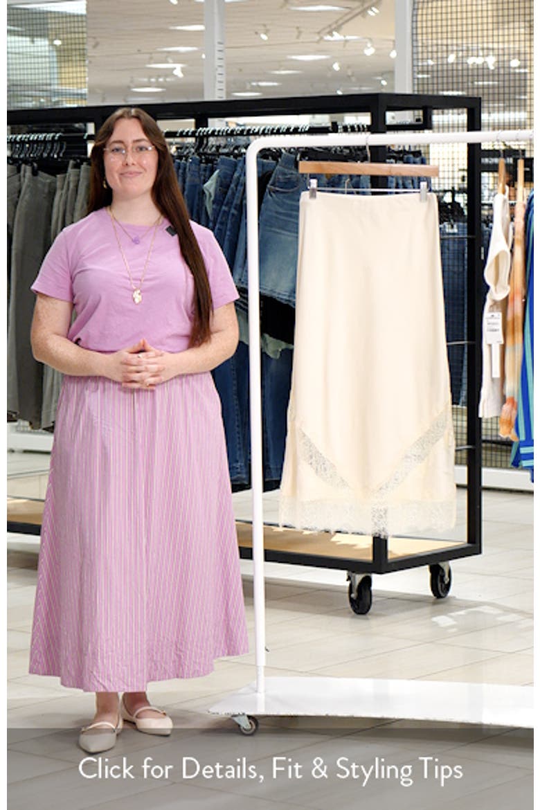 Lace Inset Midi Slip Skirt video