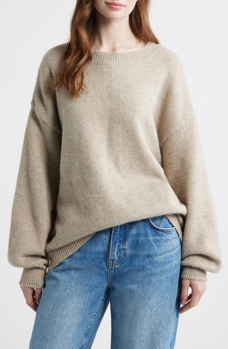 Princess Polly Ryanna Crewneck Sweater, Main, color, Beige