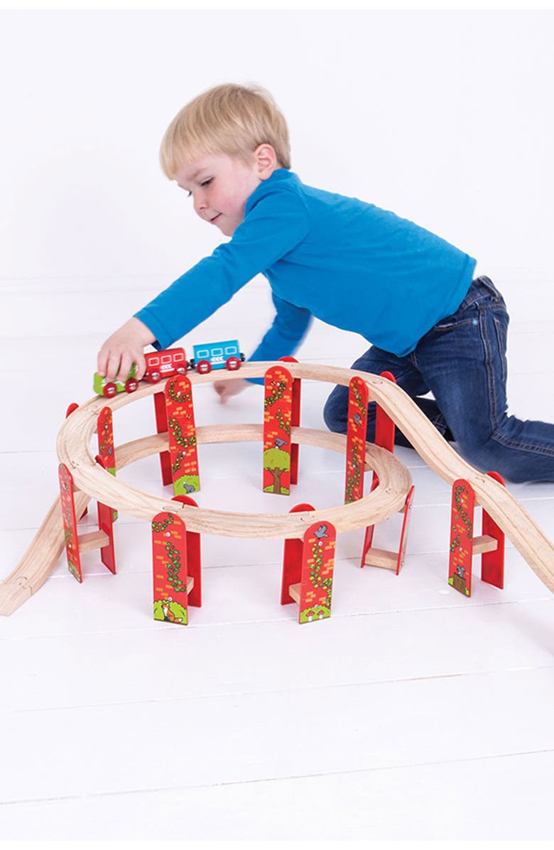 Bigjigs Rail High Level Track Expansion Pack, Alternate, color, Multicoloured