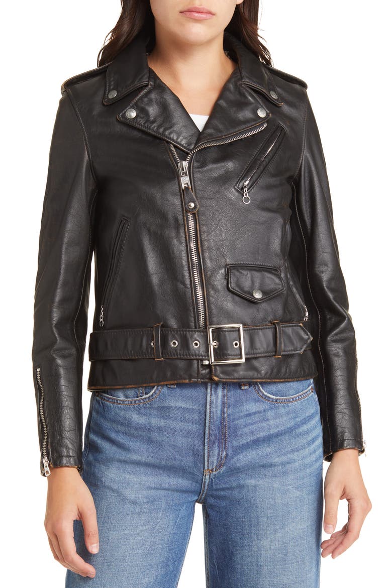Perfecto Brand Asymmetric Moto Jacket, Alternate, color, BLACK