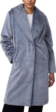 Bernardo Shawl Collar Faux Fur Coat