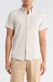 DENIM AND FLOWER Short Sleeve Button-Down Shirt