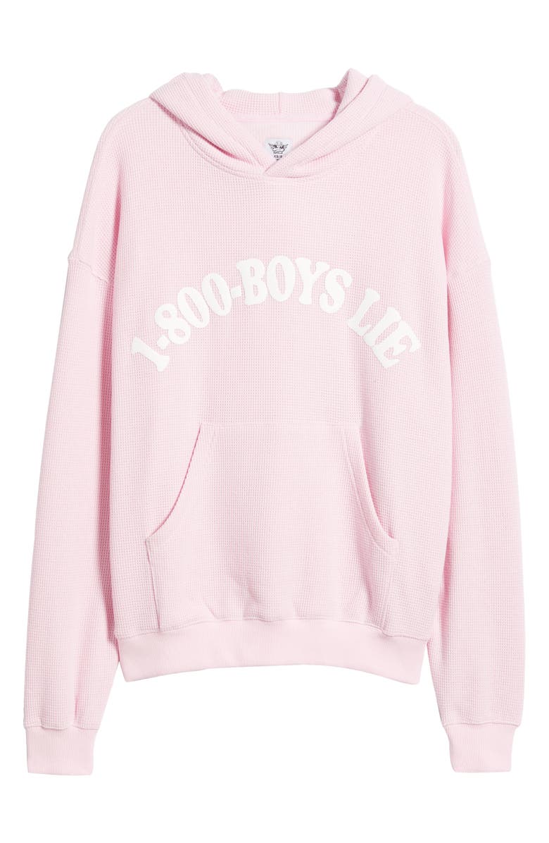 BOYS LIE 1-800 Revamped Waffle Knit Graphic Hoodie, Alternate, color, 