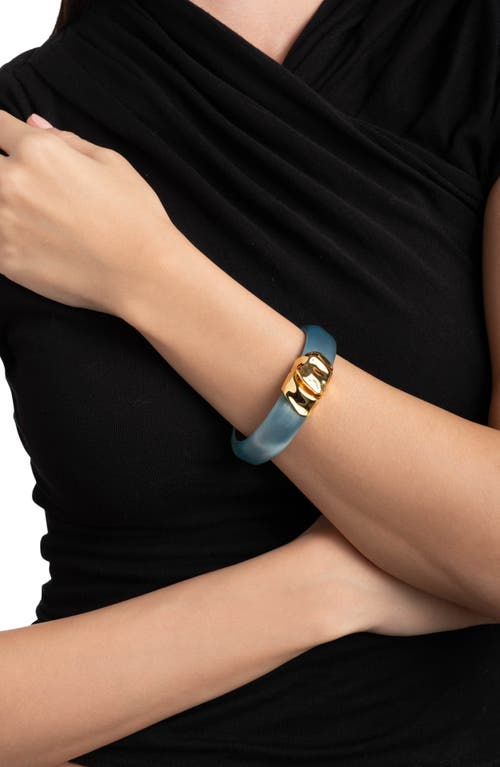 Alexis Bittar Essentials Molten Hinged Bangle In Icy Blue