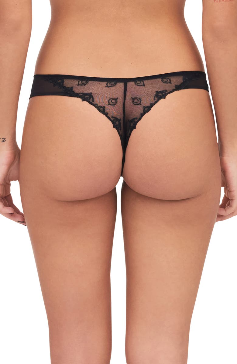 Chantelle Lingerie Champs Elysées Lace Thong, Alternate, color, 
