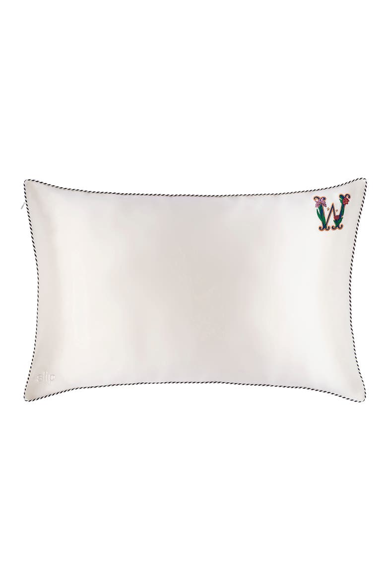 Embroidered Pure Silk Queen Pillowcase (Limited Edition), Main, color, W