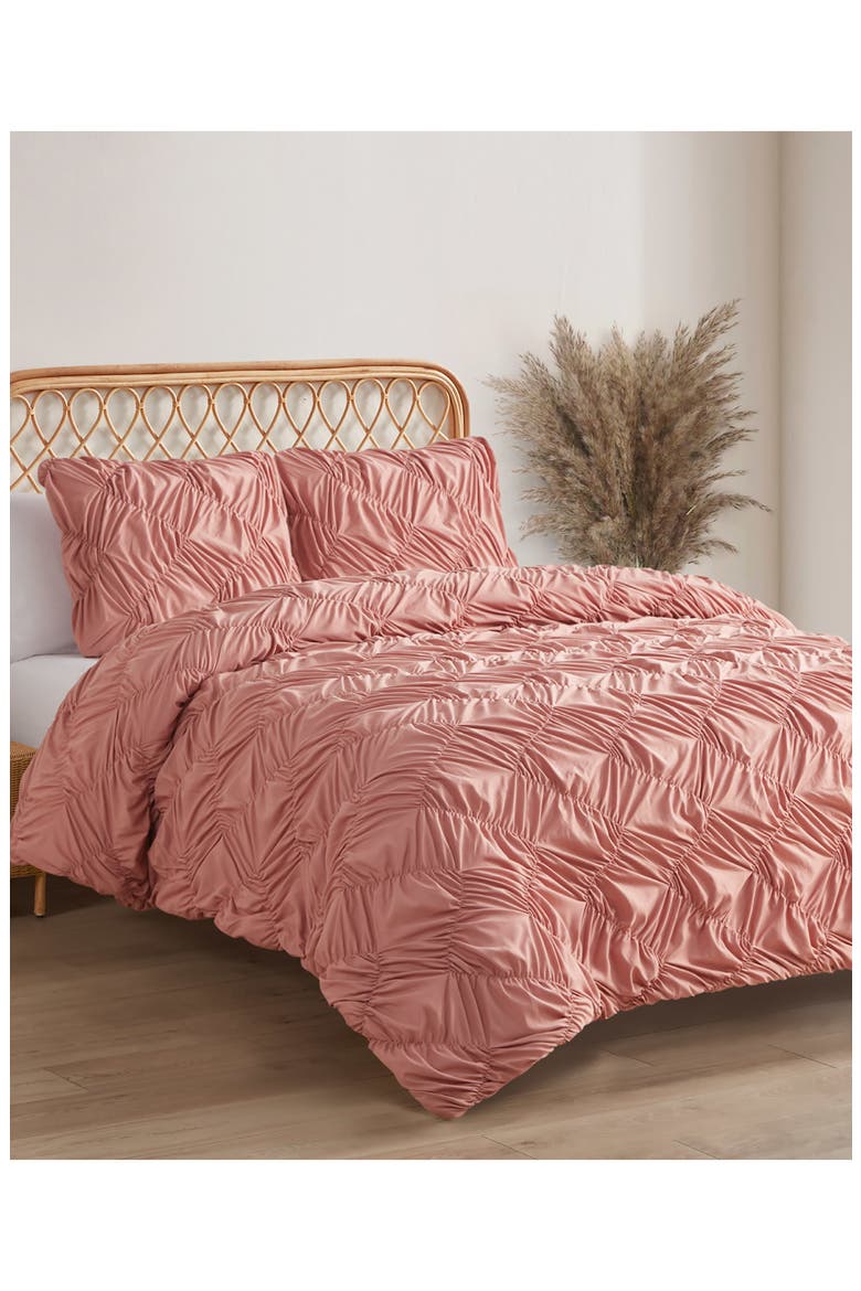 Emmy Textured Comforter & Sham Set, Main, color, ANTIQUE ROSE