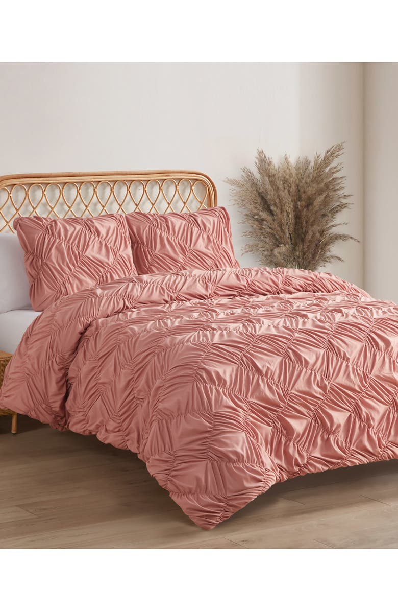 Jessica Simpson Emmy Textured Comforter & Sham Set, Main, color, Antique Rose