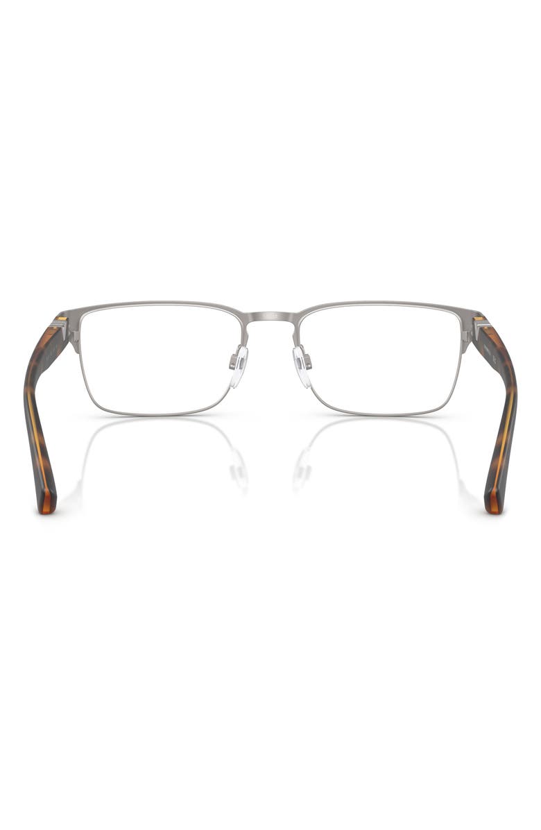 Emporio Armani 57mm Square Optical Glasses, Alternate, color, Matte Gunmetal / Demo Lens
