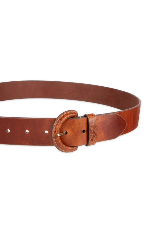 Cole Haan Covered Buckle Suede Belt In Brown