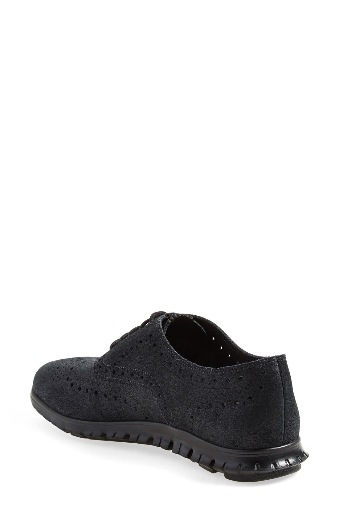 'ZerøGrand' Perforated Oxford, Alternate, color, BLACK SUEDE