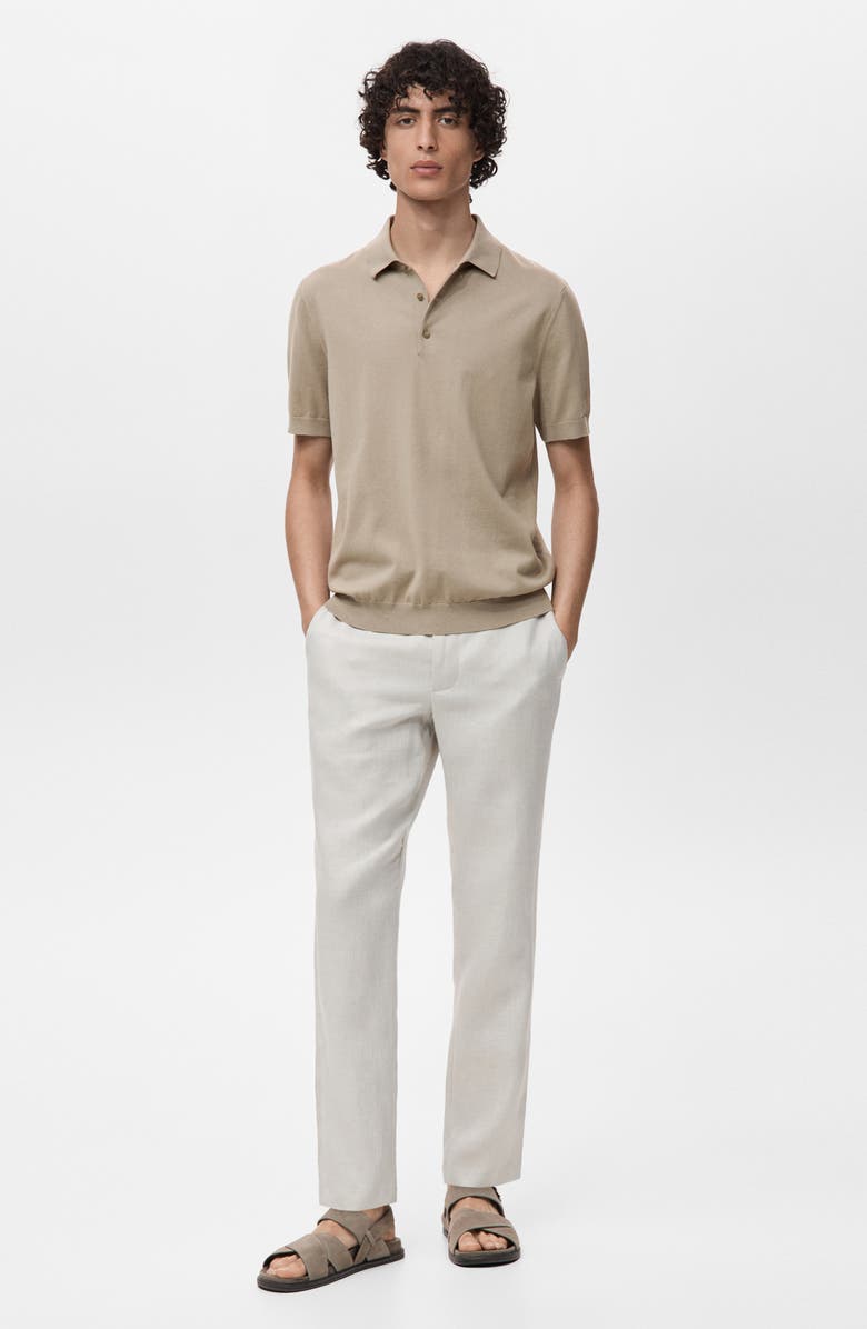 MANGO Solid Cotton Polo Sweater, Alternate, color, Dark Green